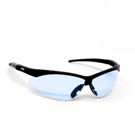 Light Blue Shaded Safety Glasses, Wraparound, Polycarbonate Lens